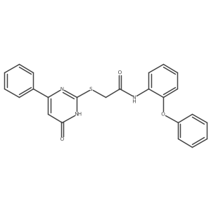 2-[(4-hydroxy-6-phenyl-2-pyrimidinyl)sulfanyl]-N-(2-phenoxyphenyl)acetamide结构式