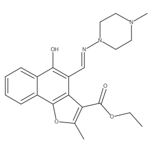 (Z)-ethyl 2-methyl-4-(((4-methylpiperazin-1-yl)amino)methylene)-5-oxo-4,5-dihydronaphtho[1,2-b]furan-3-carboxylate结构式