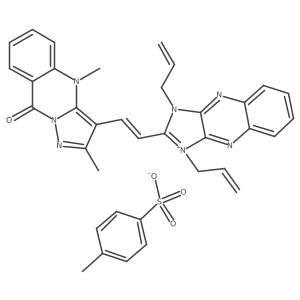 3-((1,3-Diallyl-1,3-dihydro-2H-imidazo(4,5-b)quinoxalin-2-ylidene)ethylidene)-3,9-dihydro-2,4-dimethyl-9-oxopyrazolo(5,1-b)quinazolinium toluene-p-sulphonate Structure