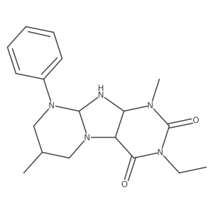 3-ethyl-1,7-dimethyl-9-phenyl-6,7,8,9a,10,10a-hexahydro-4aH-purino[7,8-a]pyrimidine-2,4-dione Structure