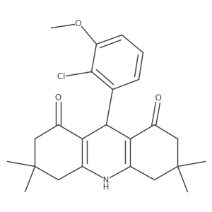 9-(2-Chloro-3-methoxyphenyl)-3,3,6,6-tetramethyl-3,4,6,7,9,10-hexahydroacridine-1,8(2H,5H)-dione结构式