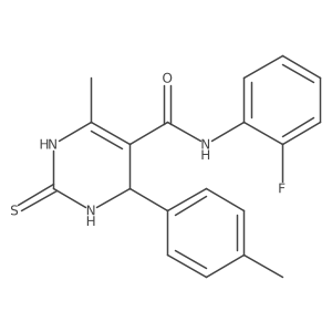 N-(2-fluorophenyl)-6-methyl-2-thioxo-4-(p-tolyl)-1,2,3,4-tetrahydropyrimidine-5-carboxamide Structure