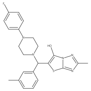 5-{[4-(4-Fluorophenyl)piperazin-1-yl](3-methylphenyl)methyl}-2-methyl-[1,2,4]triazolo[3,2-b][1,3]thiazol-6-ol结构式