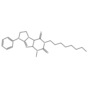 4-Methyl-2-octyl-6-phenyl-4a,7,8,9a-tetrahydropurino[7,8-a]imidazole-1,3-dione结构式