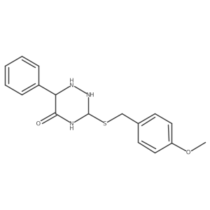 3-[(4-Methoxyphenyl)methylsulfanyl]-6-phenyl-1,2,4-triazinan-5-one Structure