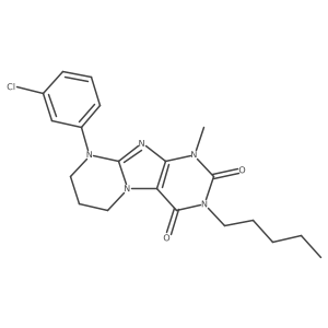 9-(3-chlorophenyl)-1-methyl-3-pentyl-6,7,8,9-tetrahydropyrimido[2,1-f]purine-2,4(1H,3H)-dione结构式