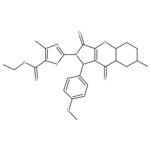 ethyl 2-[7-fluoro-1-(4-methoxyphenyl)-3,9-dioxo-4a,5,6,7,8,8a-hexahydro-1H-chromeno[2,3-c]pyrrol-2-yl]-4-methyl-1,3-thiazole-5-carboxylate Structure
