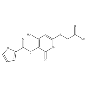 2-((4-Amino-5-(furan-2-carboxamido)-6-oxo-1,6-dihydropyrimidin-2-yl)thio)acetic acid结构式