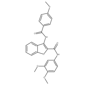 N-(3,4-dimethoxyphenyl)-3-(4-methoxybenzamido)benzofuran-2-carboxamide Structure