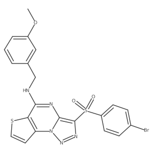3-((4-bromophenyl)sulfonyl)-N-(3-methoxybenzyl)thieno[2,3-e][1,2,3]triazolo[1,5-a]pyrimidin-5-amine Structure