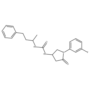 1-(1-(3-Fluorophenyl)-5-oxopyrrolidin-3-yl)-3-(4-phenylbutan-2-yl)urea Structure