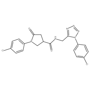1-(4-chlorophenyl)-N-{[1-(4-chlorophenyl)-1H-1,2,3,4-tetrazol-5-yl]methyl}-5-oxopyrrolidine-3-carboxamide结构式