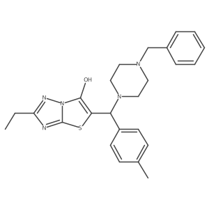 5-((4-Benzylpiperazin-1-yl)(p-tolyl)methyl)-2-ethylthiazolo[3,2-b][1,2,4]triazol-6-ol Structure