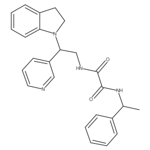 N1-(2-(indolin-1-yl)-2-(pyridin-3-yl)ethyl)-N2-(1-phenylethyl)oxalamide结构式