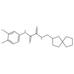 N1-(1,4-dioxaspiro[4.4]nonan-2-ylmethyl)-N2-(3-chloro-4-methylphenyl)oxalamide结构式