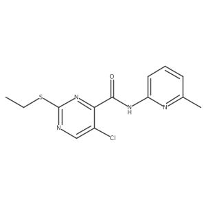 5-chloro-2-(ethylsulfanyl)-N-(6-methylpyridin-2-yl)pyrimidine-4-carboxamide结构式