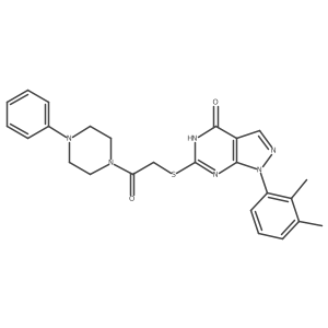 2-((1-(2,3-dimethylphenyl)-4-hydroxy-1H-pyrazolo[3,4-d]pyrimidin-6-yl)thio)-1-(4-phenylpiperazin-1-yl)ethanone Structure