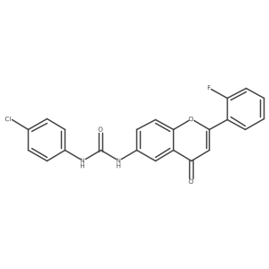 1-(4-chlorophenyl)-3-(2-(2-fluorophenyl)-4-oxo-4H-chromen-6-yl)urea结构式