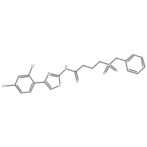4-(benzylsulfonyl)-N-(4-(2,4-dichlorophenyl)thiazol-2-yl)butanamide结构式