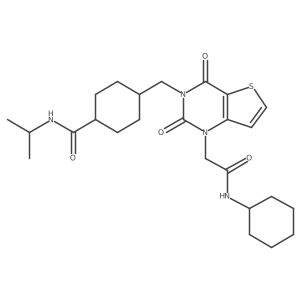 4-((1-(2-(cyclohexylamino)-2-oxoethyl)-2,4-dioxo-1,2-dihydrothieno[3,2-d]pyrimidin-3(4H)-yl)methyl)-N-isopropylcyclohexanecarboxamide Structure