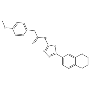N-(5-(2,3-dihydrobenzo[b][1,4]dioxin-6-yl)-1,3,4-oxadiazol-2-yl)-2-(4-(methylthio)phenyl)acetamide结构式
