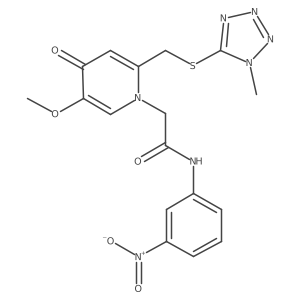 2-(5-methoxy-2-(((1-methyl-1H-tetrazol-5-yl)thio)methyl)-4-oxopyridin-1(4H)-yl)-N-(3-nitrophenyl)acetamide结构式