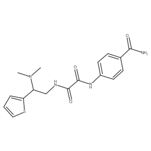 N1-(4-carbamoylphenyl)-N2-(2-(dimethylamino)-2-(thiophen-2-yl)ethyl)oxalamide结构式