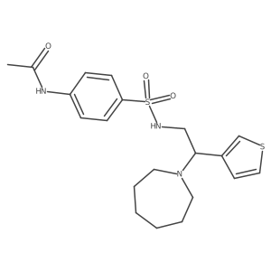 N-(4-(N-(2-(azepan-1-yl)-2-(thiophen-3-yl)ethyl)sulfamoyl)phenyl)acetamide结构式