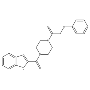 1-[4-(1H-indol-2-ylcarbonyl)piperazin-1-yl]-2-phenoxyethanone结构式