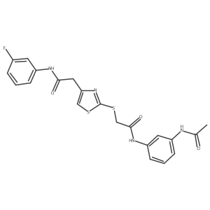 N-(3-acetamidophenyl)-2-((4-(2-((3-fluorophenyl)amino)-2-oxoethyl)thiazol-2-yl)thio)acetamide Structure