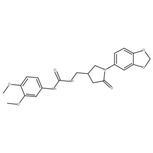 1-((1-(Benzo[d][1,3]dioxol-5-yl)-5-oxopyrrolidin-3-yl)methyl)-3-(3,4-dimethoxyphenyl)urea结构式