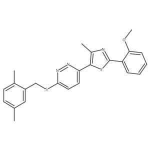 5-(6-((2,5-Dimethylbenzyl)thio)pyridazin-3-yl)-2-(2-methoxyphenyl)-4-methylthiazole结构式
