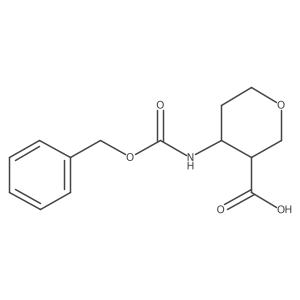 (3R,4R)-4-(((Benzyloxy)carbonyl)amino)tetrahydro-2H-pyran-3-carboxylic acid Structure