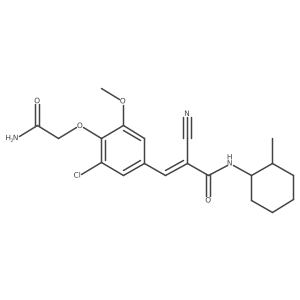 (E)-3-[4-(2-Amino-2-oxoethoxy)-3-chloro-5-methoxyphenyl]-2-cyano-N-(2-methylcyclohexyl)prop-2-enamide Structure