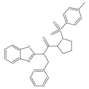 N-(benzo[d]thiazol-2-yl)-N-(pyridin-3-ylmethyl)-1-tosylpyrrolidine-2-carboxamide结构式