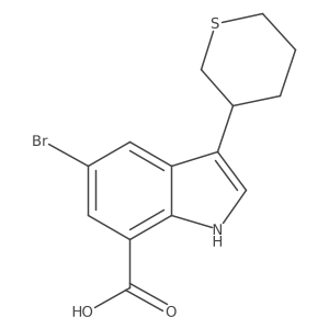 5-bromo-3-(tetrahydro-2H-thiopyran-3-yl)-1H-indole-7-carboxylic acid Structure