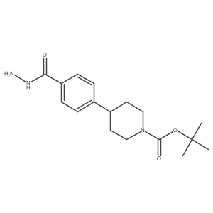 Tert-butyl 4-(4-(hydrazinecarbonyl)phenyl)piperidine-1-carboxylate结构式