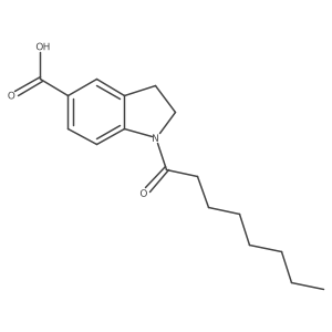 2,3-Dihydro-1-(1-oxooctyl)-1H-indole-5-carboxylic acid Structure