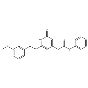 2-(2-((3-methoxybenzyl)thio)-6-oxo-1,6-dihydropyrimidin-4-yl)-N-(pyridin-3-yl)acetamide结构式