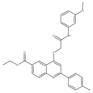 Ethyl 2-(4-fluorophenyl)-4-(2-((3-methoxyphenyl)amino)-2-oxoethoxy)quinoline-6-carboxylate Structure
