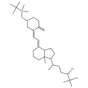 (3R,6R)-6-[(1R,3aS,4E,7aR)-4-[(2Z)-2-[(5S)-5-[tert-butyl(dimethyl)silyl]oxy-2-methylidenecyclohexylidene]ethylidene]-7a-methyl-2,3,3a,5,6,7-hexahydro-1H-inden-1-yl]-2-methylheptane-2,3-diol结构式