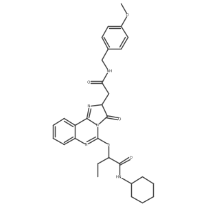 N-cyclohexyl-2-((2-(2-((4-methoxybenzyl)amino)-2-oxoethyl)-3-oxo-2,3-dihydroimidazo[1,2-c]quinazolin-5-yl)thio)butanamide Structure