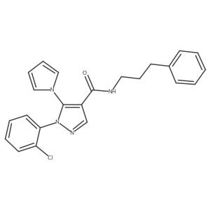 1-(2-chlorophenyl)-N-(3-phenylpropyl)-5-(1H-pyrrol-1-yl)-1H-pyrazole-4-carboxamide结构式