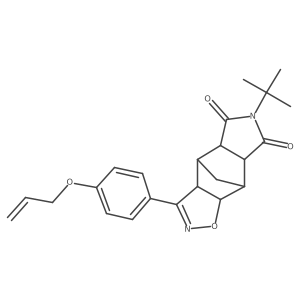 (3aR,4R,4aR,7aS,8R,8aR)-6-tert-butyl-3-[4-(prop-2-en-1-yloxy)phenyl]-4a,7a,8,8a-tetrahydro-3aH-4,8-methano[1,2]oxazolo[4,5-f]isoindole-5,7(4H,6H)-dione Structure