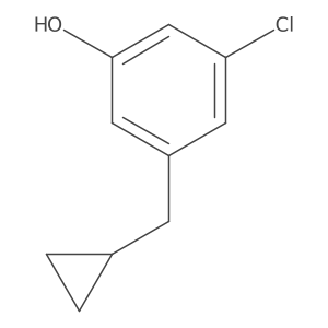 3-Chloro-5-(cyclopropylmethyl)phenol结构式
