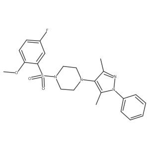1-(3,5-dimethyl-1-phenyl-1H-pyrazol-4-yl)-4-((5-fluoro-2-methoxyphenyl)sulfonyl)piperazine Structure