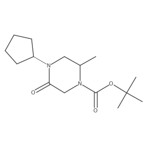Tert-butyl 4-cyclopentyl-2-methyl-5-oxopiperazine-1-carboxylate结构式