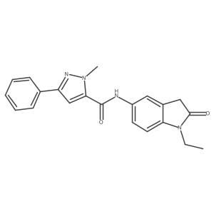N-(1-ethyl-2-oxoindolin-5-yl)-1-methyl-3-phenyl-1H-pyrazole-5-carboxamide Structure