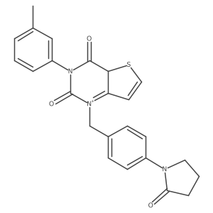 3-(3-methylphenyl)-1-{[4-(2-oxopyrrolidin-1-yl)phenyl]methyl}-1H,2H,3H,4H-thieno[3,2-d]pyrimidine-2,4-dione结构式