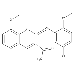 (2Z)-2-[(5-chloro-2-methoxyphenyl)imino]-8-methoxy-2H-chromene-3-carboxamide结构式